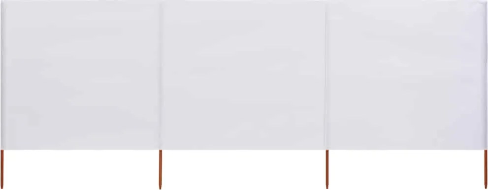 vidaXL 3 paneles homokfehér szövet szélfogó 400 x 80 cm