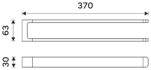 NIMCO MAC 29098-90 - Fali törölközőtartó MAYA 37 cm matt fekete