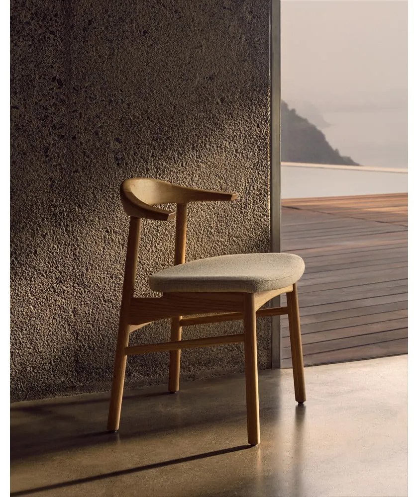 Bézs-natúr színű étkezőszék Timons – Kave Home