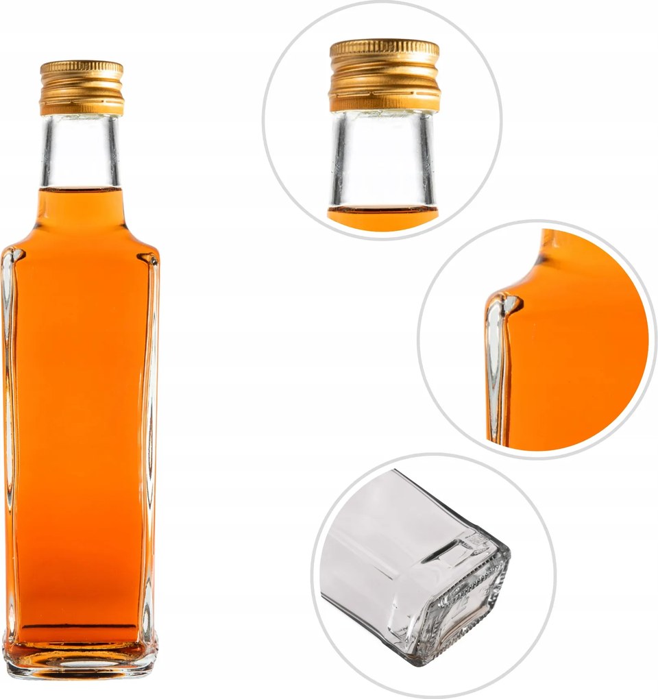 5db Dekorációs palack Gránit 0,2 L kupakos- olaj, ecet, gyümölcslevek, limonádék