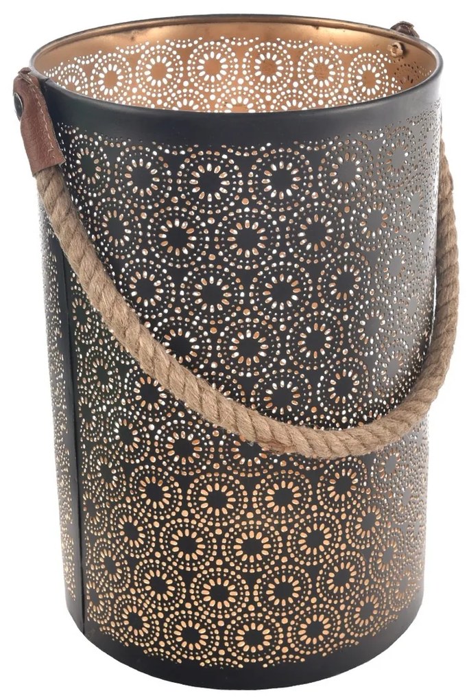 In Decor Fém gyertyatartó Dot fekete, 25 x 25 x 35cm, L