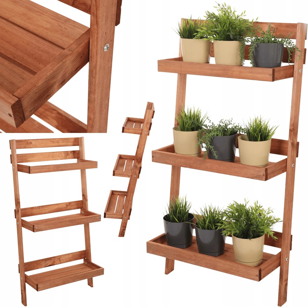 Fa virágágyás falra szerelhető növénytartó állvány 115x57 /outlet