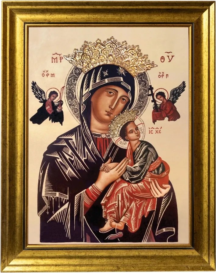 Istenanya Szüntelen Segítség Vászonkép Arany Keret 30X40