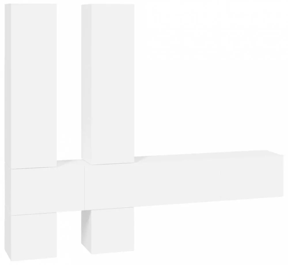 Fehér falra szerelhető szerelt fa TV-szekrény