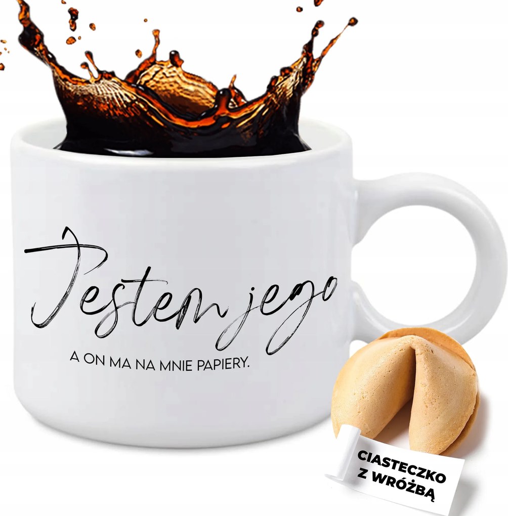 Bögre Fehér 300ml Sütemény Vicces Kütyü Ajándék Valentin nap Én Vagyok Az Övé