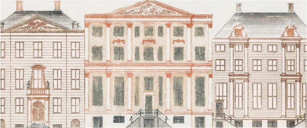 Divatos Flizelin Fali Tapéta Furnér Klasszikus épületek 250x104 Ragasztó