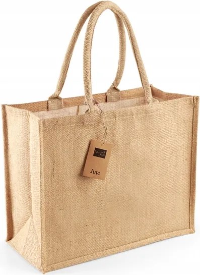 juta bevásárlótáska széles aljjal nagy XL natúr Juta 42x33x19cm
