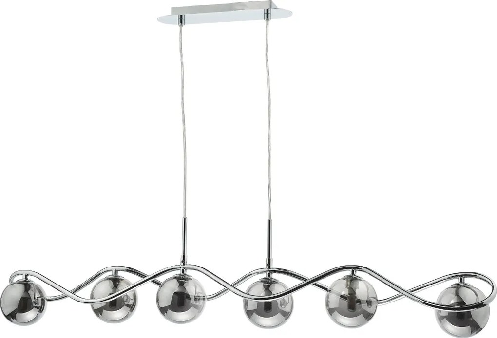 Dar Lighting modern függeszték lysandra füstös csiszolt króm darlys6250