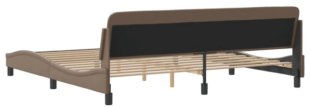 cappuccino színű műbőr ágykeret Dover 200x200 cm