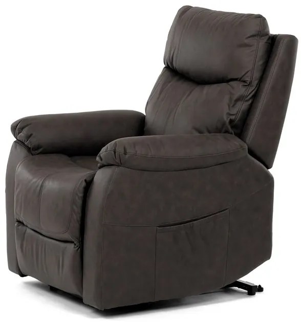 Elektromos vezérlésű barna vintage dönthető fotel. TV-5874 BR