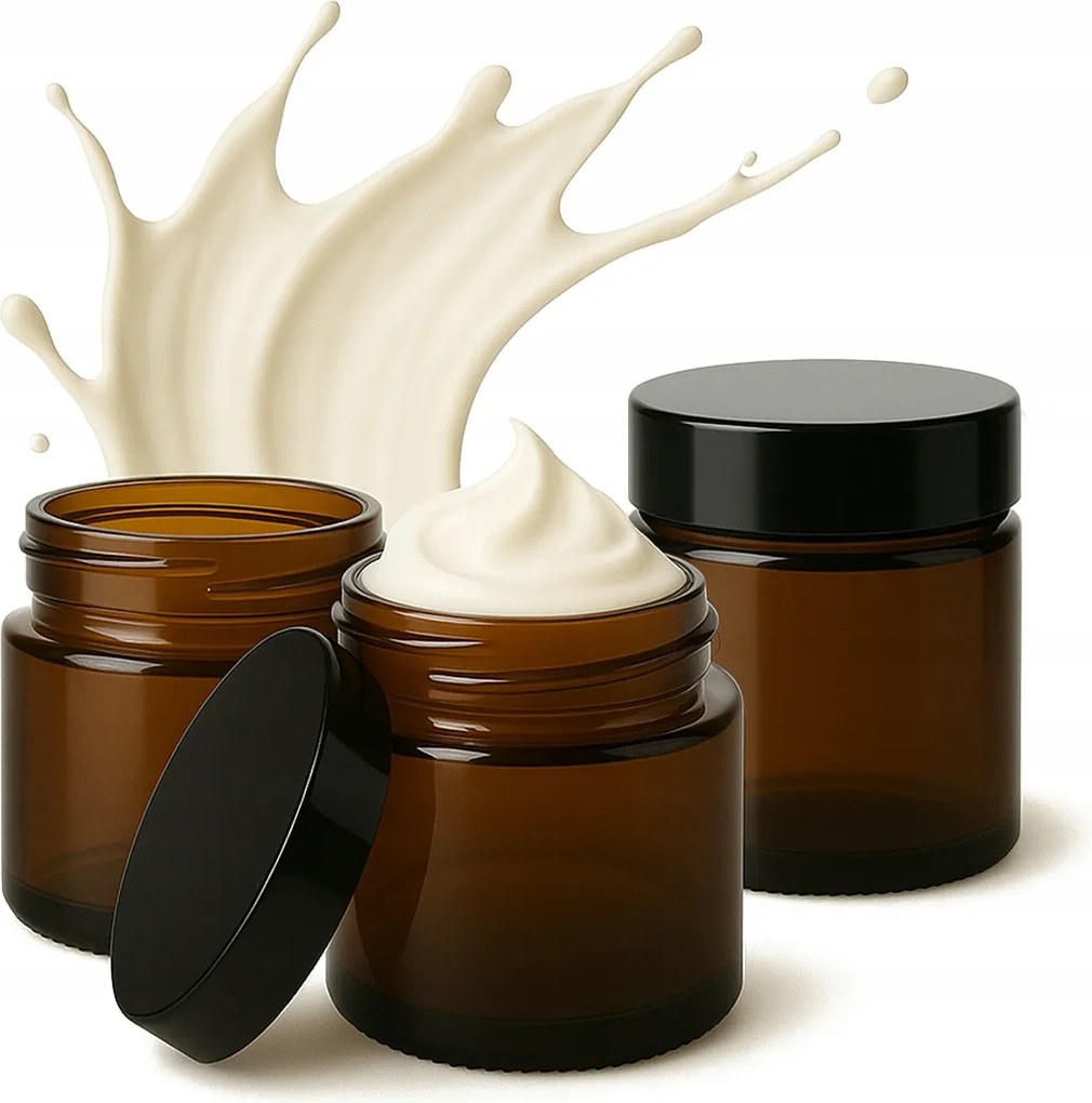20x Tárolók Üvegtégelyek Barna 100g Sötét Üveg Krém Balzsam Gél