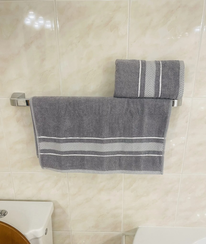 Frottír törölköző deluxe Monaco szürke 50x90cm TiaHome