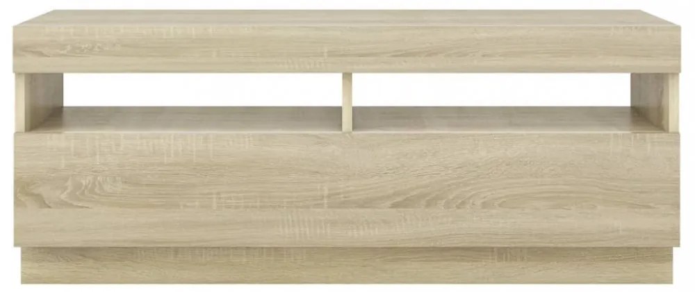sonoma tölgy színű TV-szekrény LED-lámpákkal 100 x 35 x 40 cm