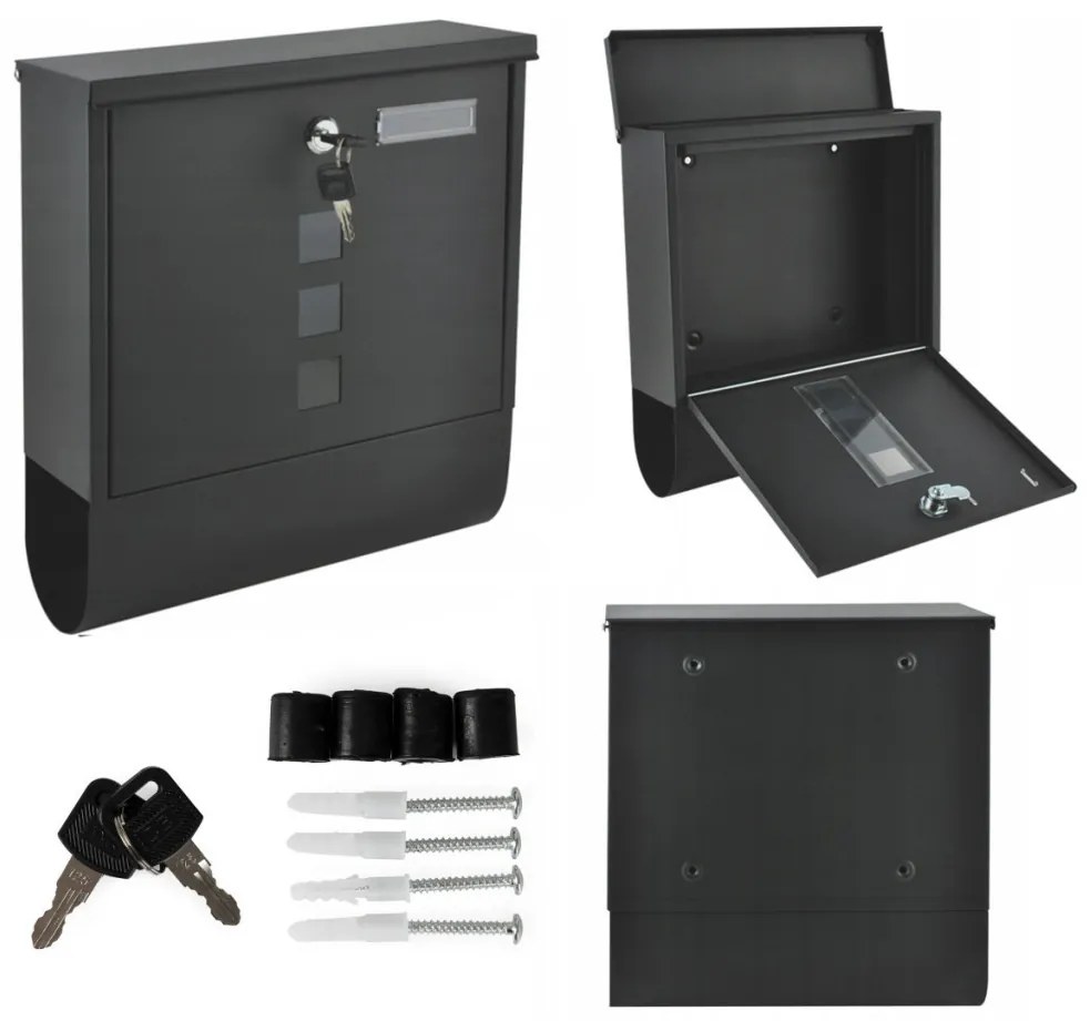 Két oldalról nyitható acél postaláda