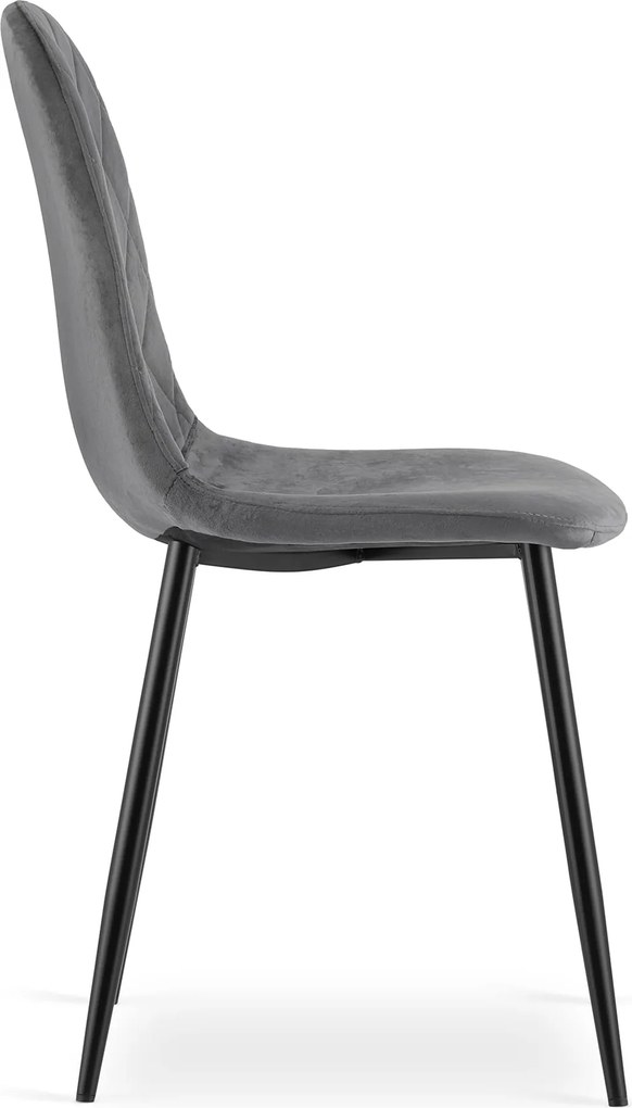 AKCIÓ Sötétszürke bársonyszék ASTI fekete lábakkal II. osztály