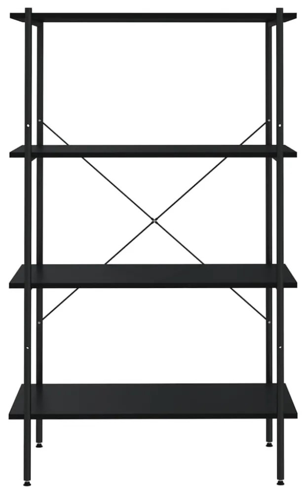 fekete 4 szintes polcrendszer 80 x 40 x 130 cm