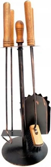 Kandalló Szett Kályha Kandallóhoz seprű lapát Patinás 4 részes