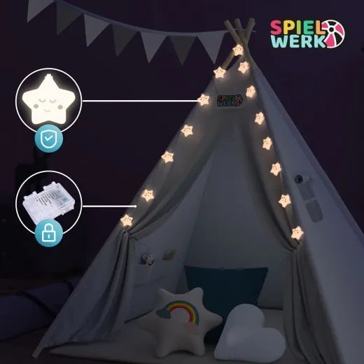 Spielwerk® Teepee gyereksátor 160x120x120cm - szürke