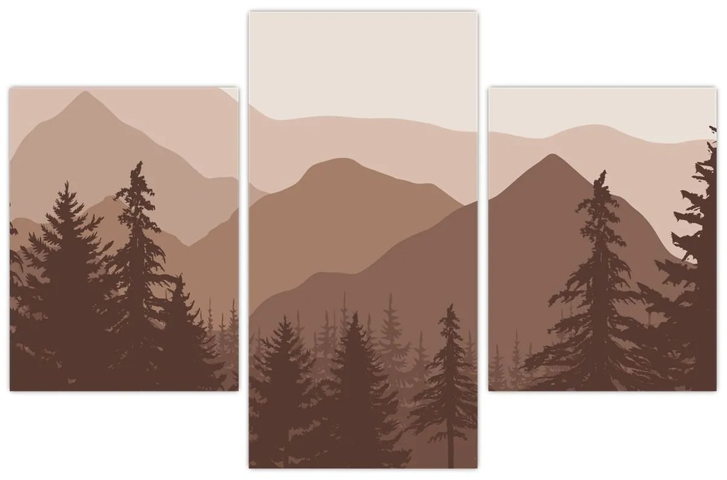 Kép - Barna hegyek N⁰2 (90x60 cm)