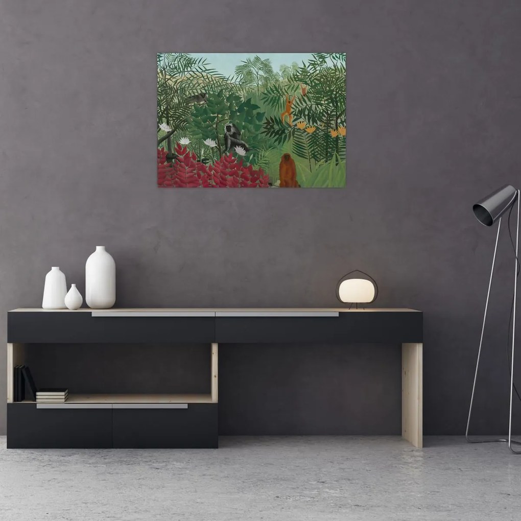 Kép - Henri Rousseau, Tropical Forest with Monkeys, reprodukciók (70x50 cm)