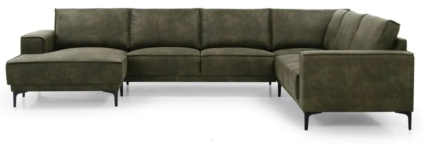 Zöld bőrutánzat sarokkanapé (bal oldali) Copenhagen – Scandic