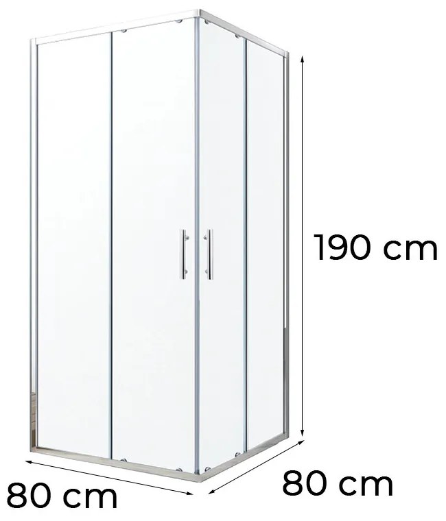 Soul 80x80 cm szögletes zuhanykabin tálca nélkül