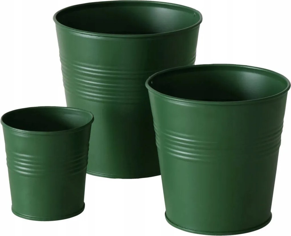 Kerti Virágtartó, 3 Db, Cink, Kültéri, Lingo, Sötétzöld