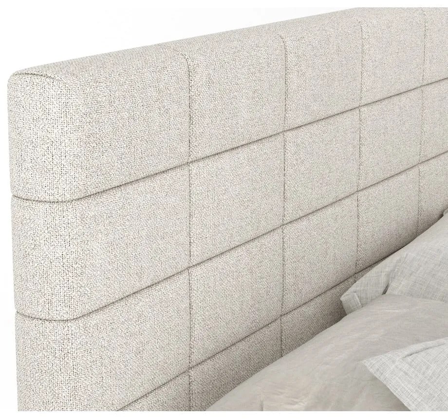 Bézs ágyneműtartós boxspring ágy 180x200 cm Ava – Maison de Rêve