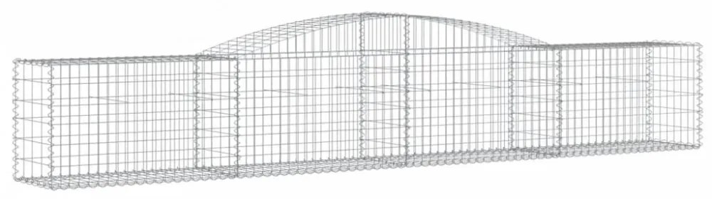 8 db íves horganyzott vas gabion kosár 400x50x60/80 cm