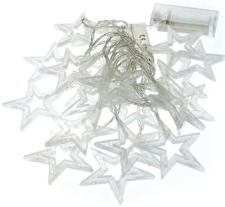 NEXOS Csillagos lánc 2x 20 LED Meleg fehér