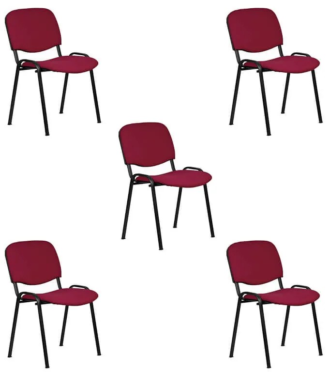 ISO New Tárgyalószék Bordó 5 Darab N