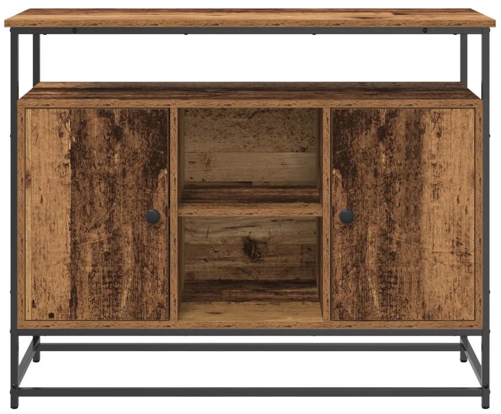 Old fa oldalszekrény 100x35x80 cm Műgyanta és Acél