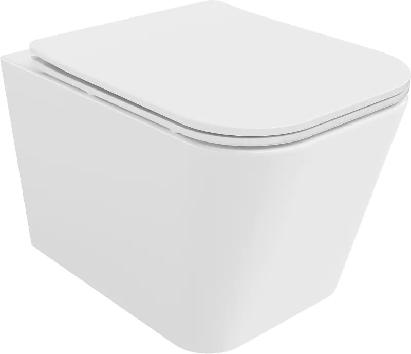 Mexen Teo Rimless WC csésze lassan záródó slim üléssel, duroplast, fényes fehér - 30850600