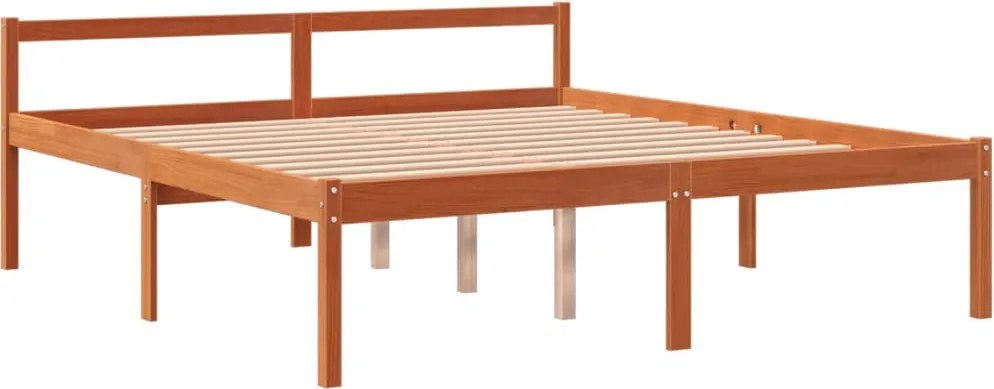 Viaszbarna tömör fenyőfa időseknek való ágy 160 x 200 cm
