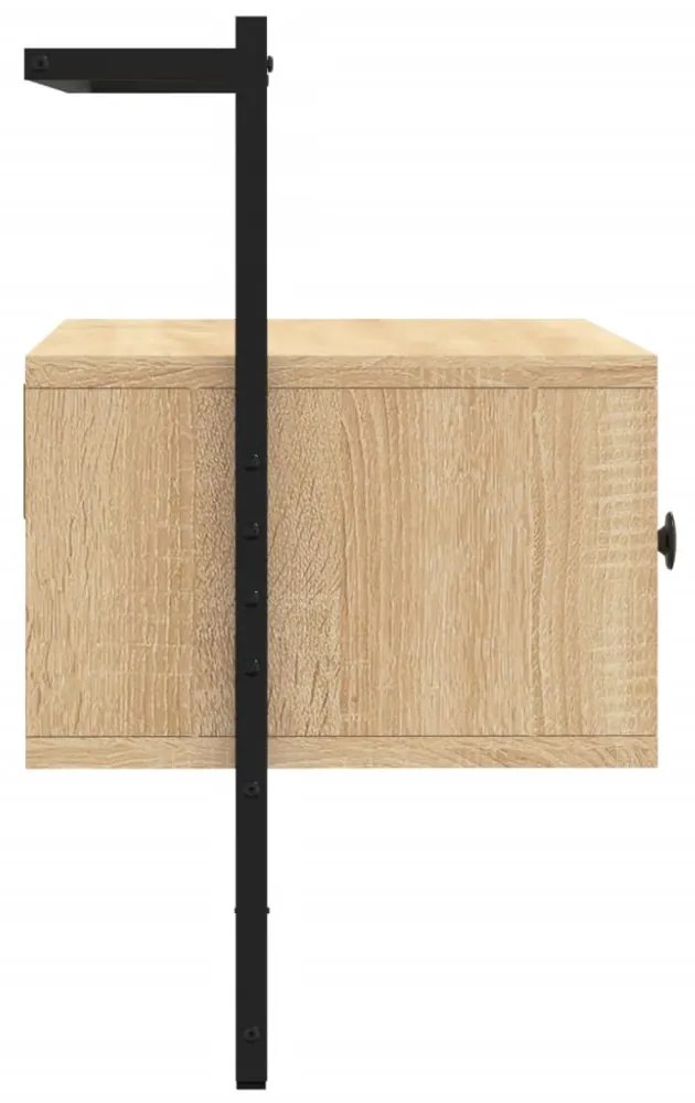 sonoma tölgy szerelt fa fali TV szekrény 60,5x30x51 cm