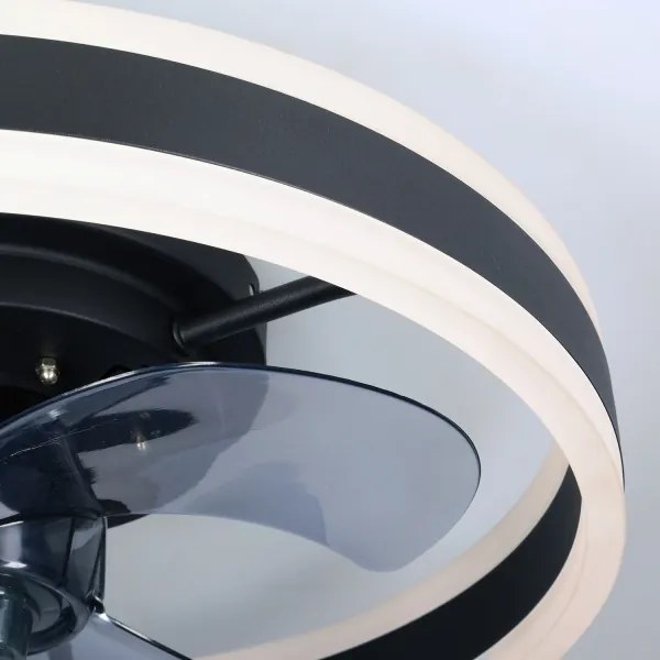 Brilagi-LED állítható lámpa ventilátorral LED/30W/230V 3000-6500K fekete+DO