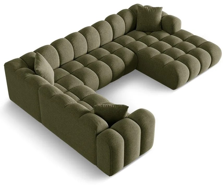 Zöld zsenília sarokkanapé (bal oldali-U alakú) Treno – Cosmopolitan Design
