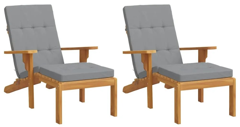 2 db szürke oxford szövet nyugágypárna