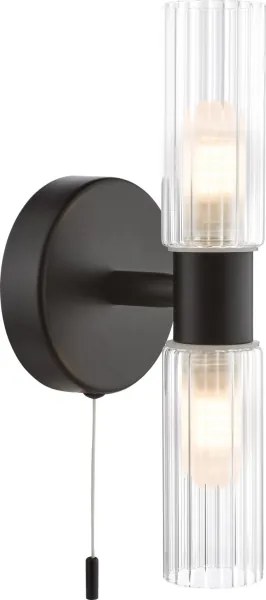 Där Lighting BOL0922 - Fürdőszobai fali lámpa BOLTON 2xG9/5W/230V IP44 fekete