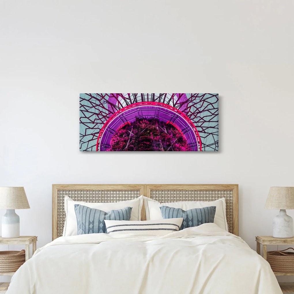 Absztrakt kép - lila ágak (120x50 cm)