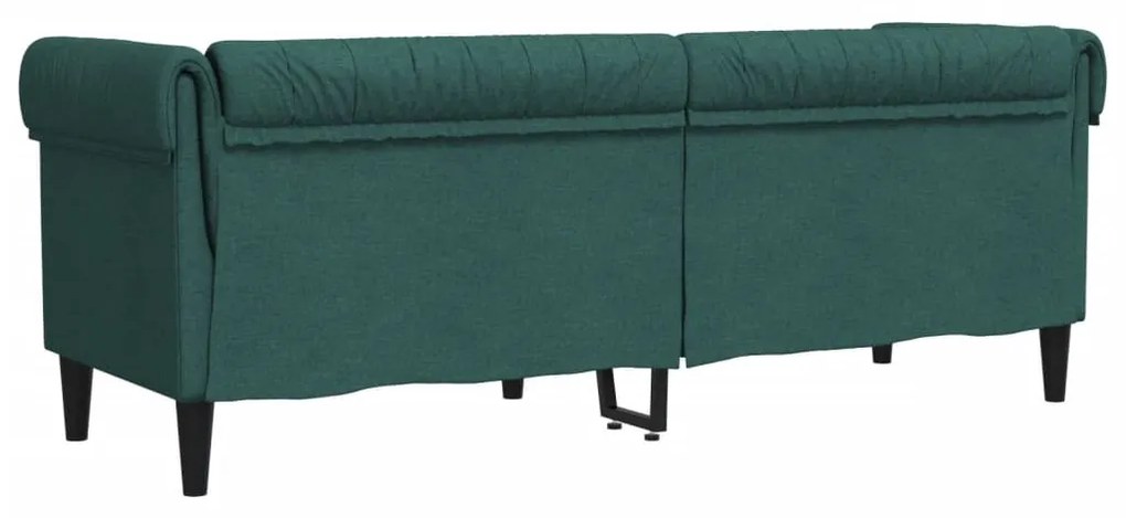 sötétzöld 3 személyes szövet Chesterfield kanapé