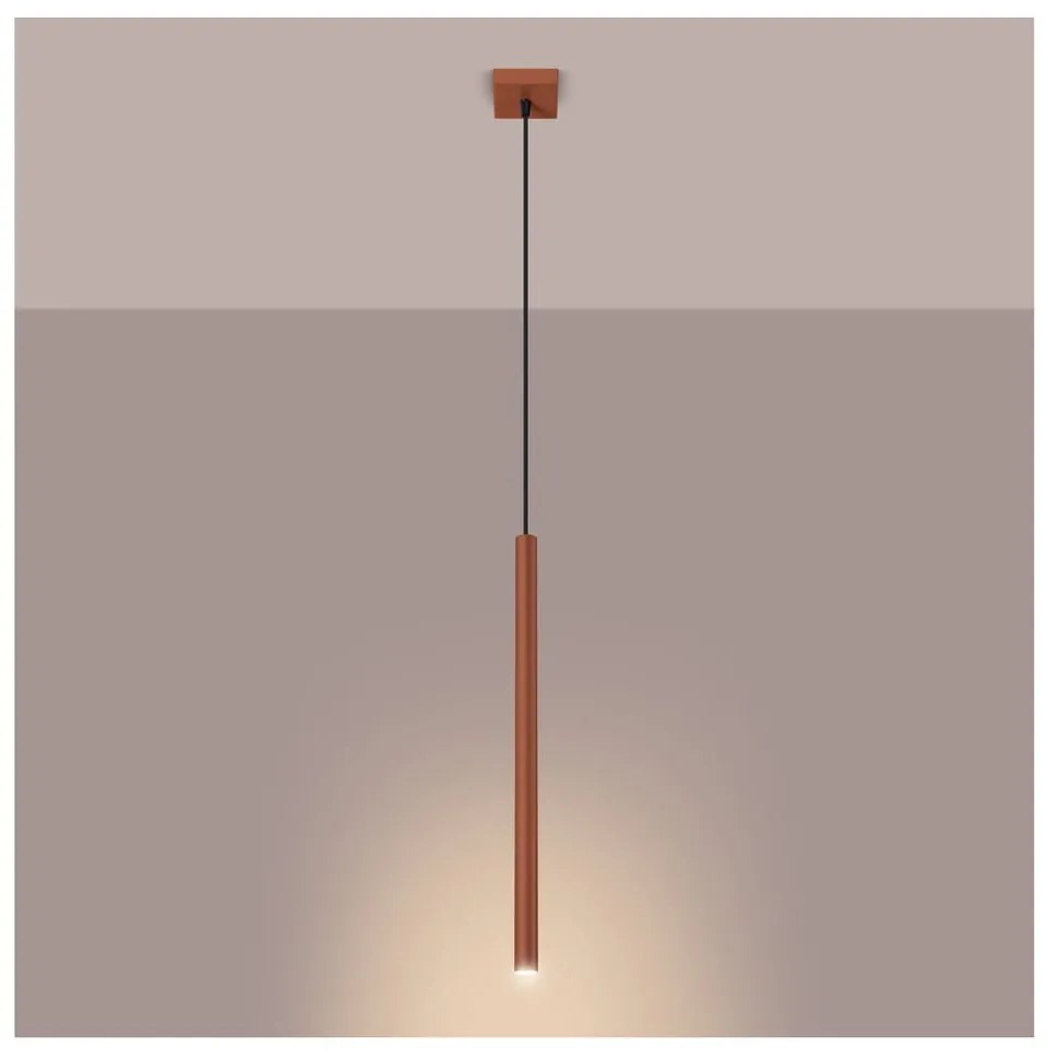 Téglavörös függőlámpa Fideus – Sollux