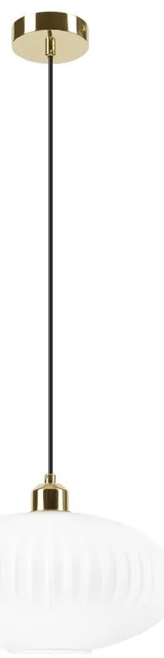 Csillár zsinóron HARMA 1xE27/15W/230V átm. 30 cm fehér/arany