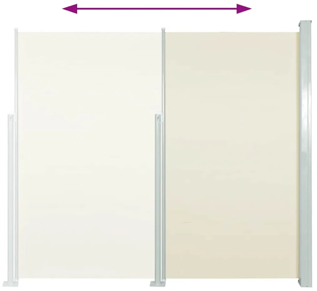 krémszínű behúzható oldalsó napellenző 120 x 300 cm