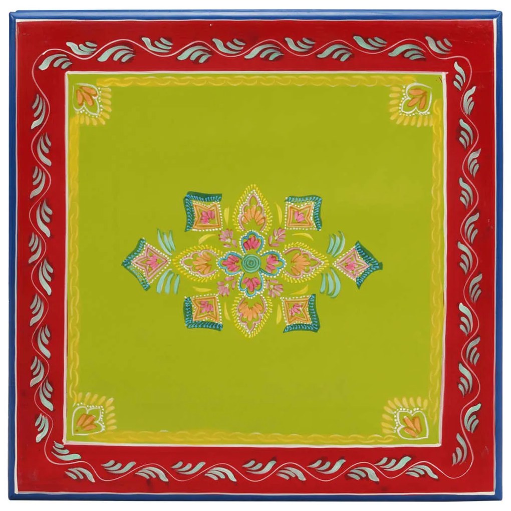 kézzel festett zöld tömör mangófa dohányzóasztal