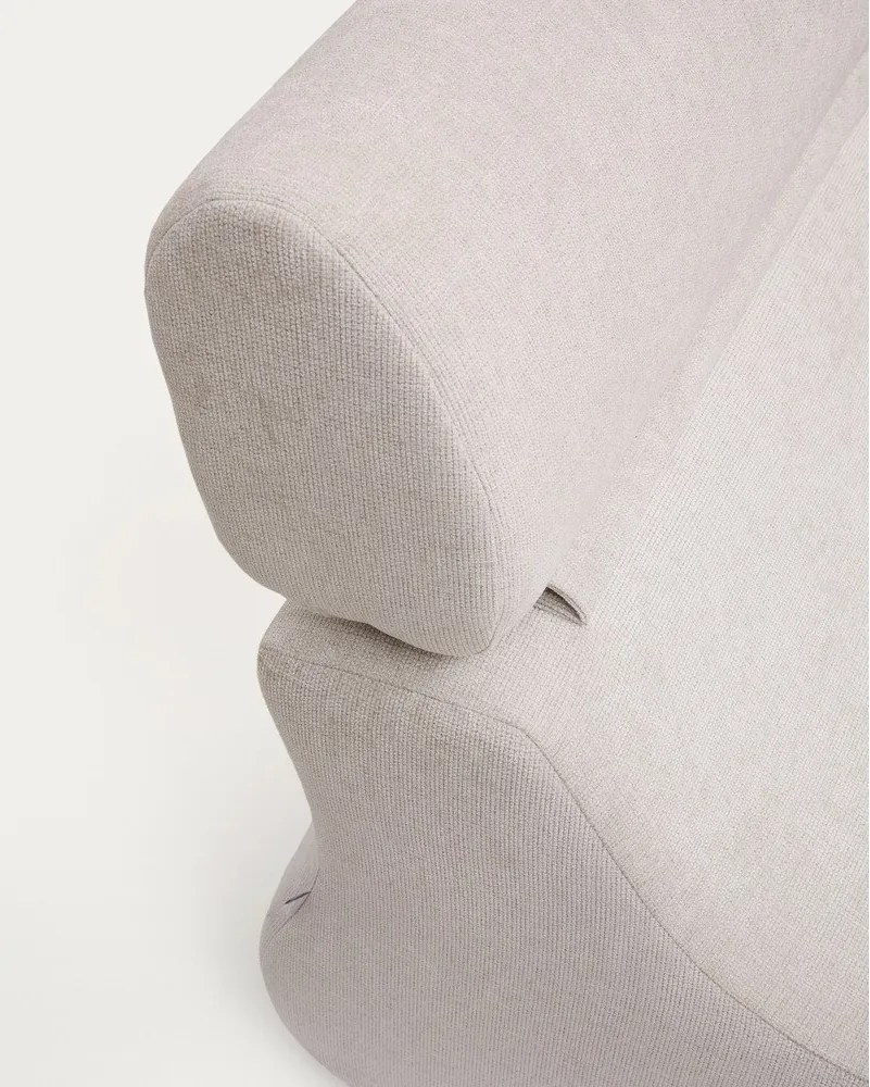 Fehér-világos rózsaszín zsenília fotel Club – Kave Home