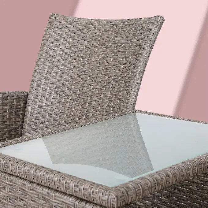 Deuba Rattan kerti pad - krém