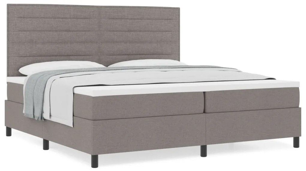 Taupe doboztavas ágy matraccal 200x200 cm szövet