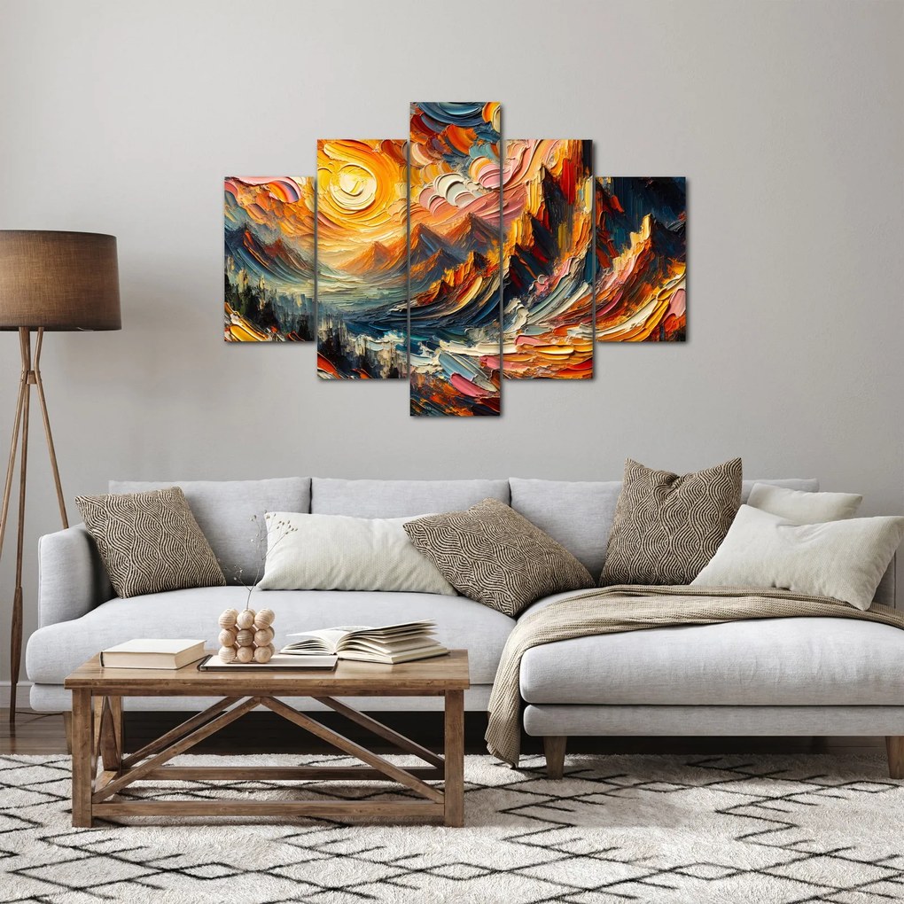 Kép - Hegyek, melyeket napfény ölel (150x105 cm)