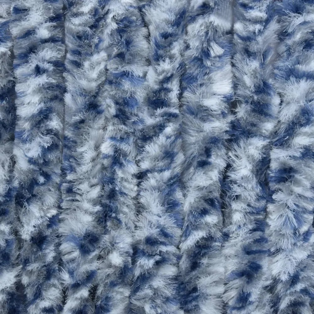kék és fehér zsenília rovarfüggöny 56 x 200 cm